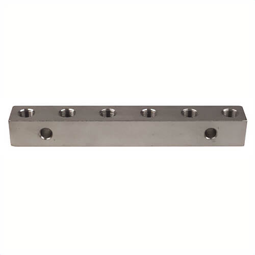 Alemite® 42703 6-Point Header Block, 1/8 in Female NPTF Thread, 5-3/4 in OAL