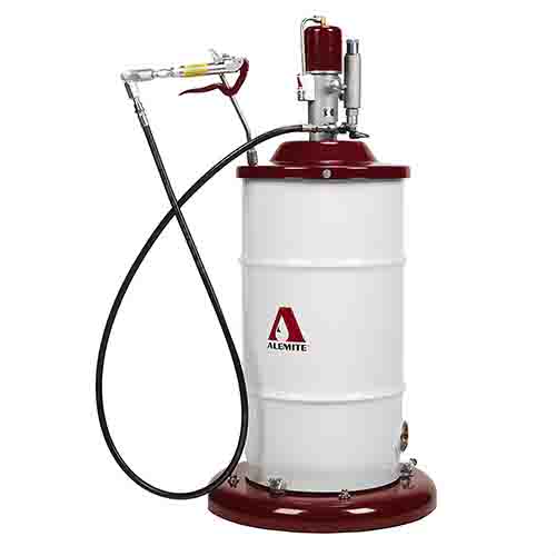 Alemite® 8541-5 Standard Duty Portable Pump, Pneumatic Pump, 120 lb, 1.8 lb/min Flow Rate, Includes: 338802 Follower