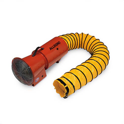 Allegro® 9506-25 Axial Blower with Canister, 25 ft Ducting and Alligator Clips, 12 VDC, 8 in dia Duct