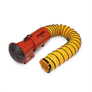 Allegro® 9506-25 Axial Blower with Canister, 25 ft Ducting and Alligator Clips, 12 VDC, 8 in dia Duct