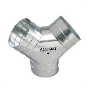 Allegro® 9550-Y Metal Y-Duct Connector, Galvanized Sheet Metal, 12 in dia, 7 lb