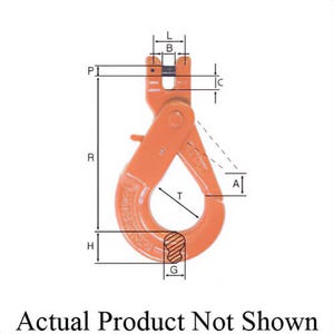AMHâ„¢ CRFX10 Self-Locking Chain Hook, 3/8 in Trade, 8,800 lb Load, 100 Grade, Clevis Attachment, Alloy Steel