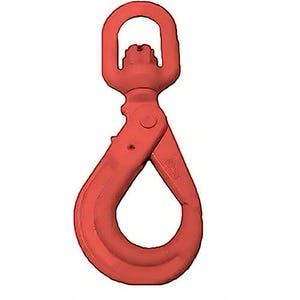AMHâ„¢ CRGX10 Swivel Self Locking Hook, 3/8 in Trade, 8,800 lb Load, 100 Grade, Swivel Attachment, Alloy Steel