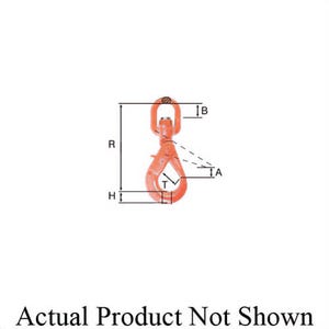 AMHâ„¢ CRGX13 Swivel Self Locking Hook, 1/2 in Trade, 15,000 lb Load, 100 Grade, Swivel Attachment, Alloy Steel