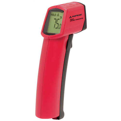 Amprobe® IR608A Infrared Thermometer, 0 to 750°F, +/- 2% Accuracy, 0.5°F Resolution, 0.95 Emissivity, 9 V Alkaline/Ni-Cd Battery