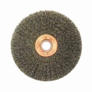 Weiler® 09064 Anderson Crimped Wire Wheel Brush, SS Series, 3 in dia x 5/8 in W, 1/2 to 3/8 in, 0.014 in Crimped Wire