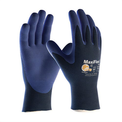 PIP® 34-274/M ATG® Max* Elite™ Ultra Lightweight General Purpose Gloves, Coated, Medium, Microfoam Nitrile Palm, Nylon, Blue