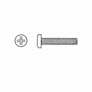 BBI® 587331 Fully Threaded Machine Screw, #8-32, 1 in OAL, Pan Head Plated, Phillips® Drive