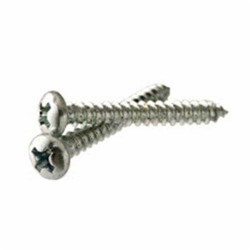 BBI® 696143 Type A Tapping Sheet Metal Screw, #8, 1 in OAL, Pan Head, Phillips® Drive, Carbon Steel, Zinc Plated, Sharp Point