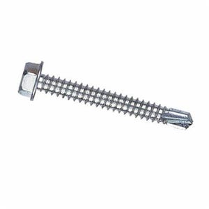 BBI® 693050 Teks® Fully Threaded Self-Drilling Screw, #8-18, 1/2 in OAL, Indented Hex/Washer Head, Hex Drive, Low Carbon Steel