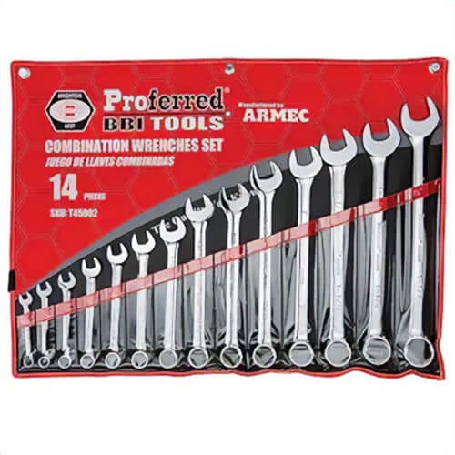 BBI T45002 Proferred® Combination Wrench Set, 14 pc