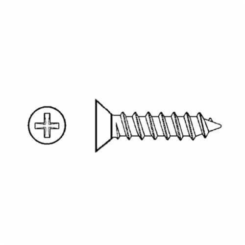 BBI® 696039 Type A Self-Tapping Screw, #6-18, 1-1/2 in OAL, Flat Head, Phillips® Drive, Low Carbon Steel