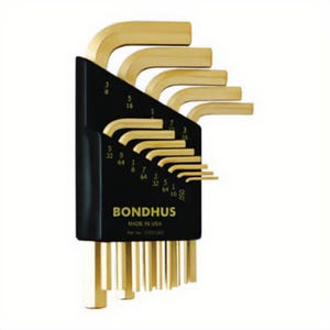 Bondhus® 38237 Short Key Set, 13 pc, 0.05 to 0.375 in Hex, L-Handle Handle, Protanium® High Torque Steel, GoldGuard™