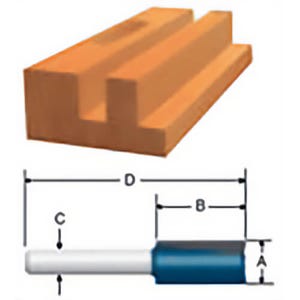 Bosch 85265M Straight Router Bit 2-Flute Super Sharp, 3/4 in