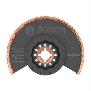 Bosch OSL312CG Starlock® Oscillating Blade, Grout Grinding, For Use With: OIS® Compatible Tool, Carbide, Carbide Grit, Black