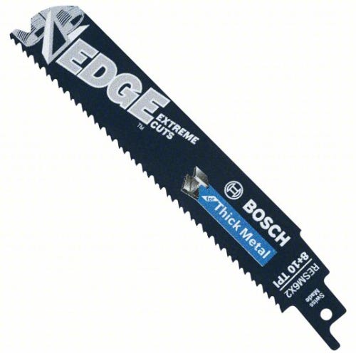 Bosch RECM6X2B EDGE™ Reciprocating Saw Blade, 6 in Length, 0.35 in Thickness, 14/18, Turbo Teeth, HSS Cutting Edge, Bi-Metal Body