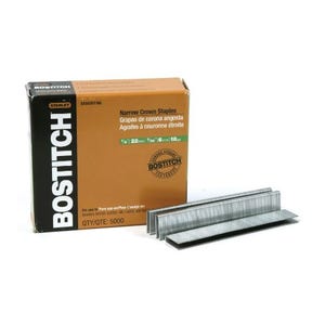 Bostitch® SX50357/8G Narrow Crown Staples, 7/8 in Leg Length, Chisel Point, Steel, 7/32 in W Crown, SX Series