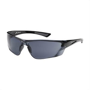 Bouton® Optical® 250-32-0521 Recon™ 250-32 Dual Lens Safety Glasses, Anti-Fog/Anti-Scratch/FogLess® 3Sixty™, Gray Lens, Rimless Frame, Glossy Black