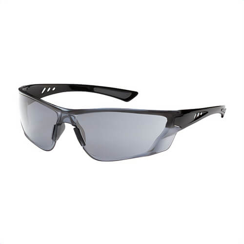 Bouton® 250-32-0551 Optical Recon™ Dual Safety Glasses, FogLess® 3Sixty™, Light Gray Lens, Rimless Frame, Gloss Black
