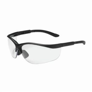 Bouton® 250-21-0400 Hi-Voltage AC™ Dual Lens Protective Glasses, Anti-Scratch, Clear Lens, Semi-Rimless Polycarbonate/PVC Frame, Black