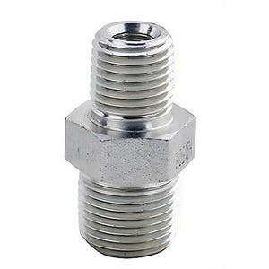 BVA® FT124 Male Connector Hex Nipple 1/4 in to 3/8 in