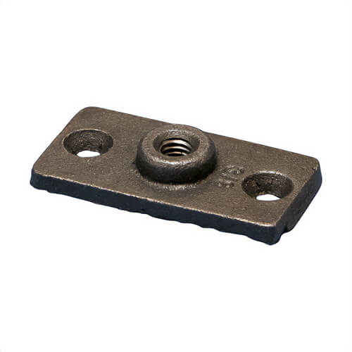 nVent Caddy 365M0037EG Wall/Ceiling Plate, For Use with Hanger Rod, 3/8 in Rod, 1/4 in Hole, 2 in Maximum Pipe, 180 lb Static Load, Malleable Iron