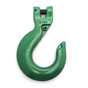 Campbell® 5746415PL Sling Hook, Quik-Alloy®, 5700 lb Load, 100 Grade, Clevis Attachment, 9/32 in Trade, Alloy Steel, Painted Green