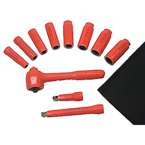 Cementex ISS38-11 Socket Set, 3/8 in Square Drive, 11 pc