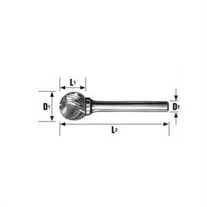 CGW® 62413 Carbide Burr, Ball (Shape SD) Head, 3/4 in dia Head
