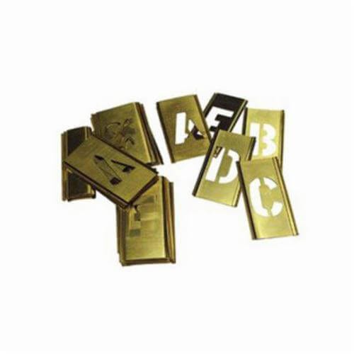 C.H.Hanson® 10032 33 pc Interlocking Reusable Single Letter Stencil Set, 2-1/2 in H, Gold, 28 ga Brass