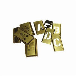 C.H.Hanson® 10032 33 pc Interlocking Reusable Single Letter Stencil Set, 2-1/2 in H, Gold, 28 ga Brass