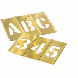 C.H.Hanson® 10146 92 pc Interlocking Reusable Single Letter and Number Stencil Set, 1/2 in H, 28 ga Brass