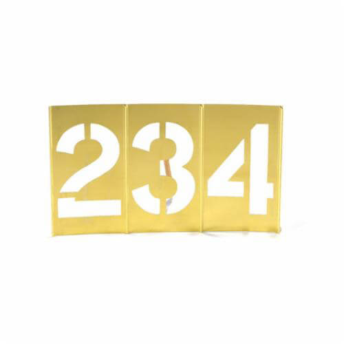 C.H.Hanson® 10162 13 pc Interlocking Oversized Reusable Number Stencil Set, 12 in H, Gold, 28 ga Brass