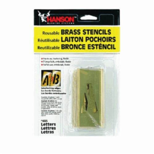 C.H.Hanson® 10305 15 pc Interlocking Reusable Number Stencil Set, 2 in H, 28 ga Brass