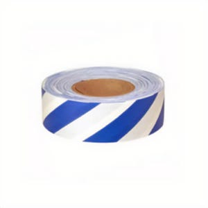 C.H.Hanson® 17065 Flagging Tape, Standard Blue/White Stripe, 300 ft L x 1-3/16 in W, Polyethylene