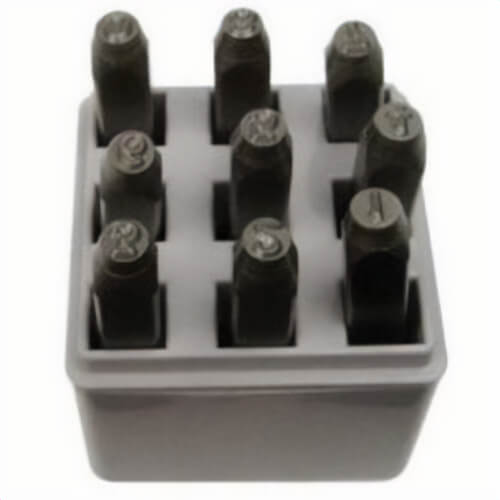 C.H.Hanson® 21520 9 pc Heavy Duty Number Stamp Set, 0 to 9, 5/8 in H Character, 3/4 in Shank