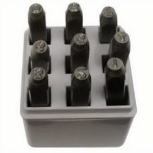 C.H.Hanson® 21520 9 pc Heavy Duty Number Stamp Set, 0 to 9, 5/8 in H Character, 3/4 in Shank