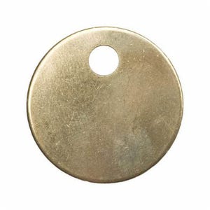 C.H.Hanson® 41857 1-Hole Blank Tag, 1-1/2 in W, 18 ga Brass, Round Shape