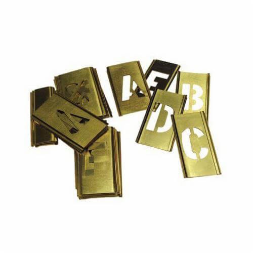C.H.Hanson® 10165 33 pc Interlocking Reusable Oversized Letter Stencil Set, 8 in H, Gold, 28 ga Brass