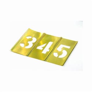 C.H.Hanson® 10011 15 pc Interlocking Reusable Single Number Stencil Set, 2 in H, Gold, 28 ga Brass