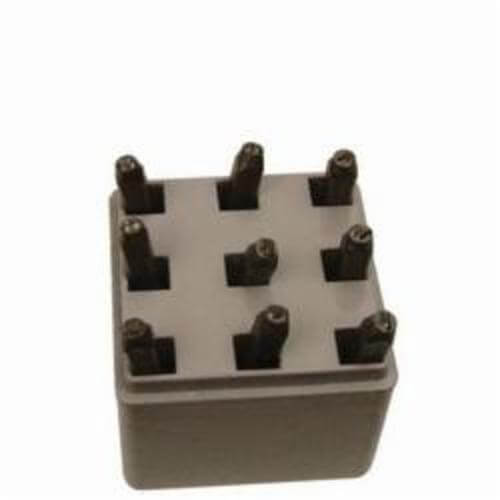 C.H.Hanson® 20621 9 pc Number Stamp Set, 0 to 9, 1/2 in H Character, 5/8 in Shank