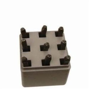 C.H.Hanson® 20621 9 pc Number Stamp Set, 0 to 9, 1/2 in H Character, 5/8 in Shank