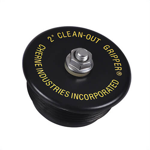 Cherne® 270168 Clean-Out Gripper® Mechanical Pipe Plug, 2 in Pipe, 1.9 in L, 17 psi Back Working, 40 ft head, ABS, Black, Import