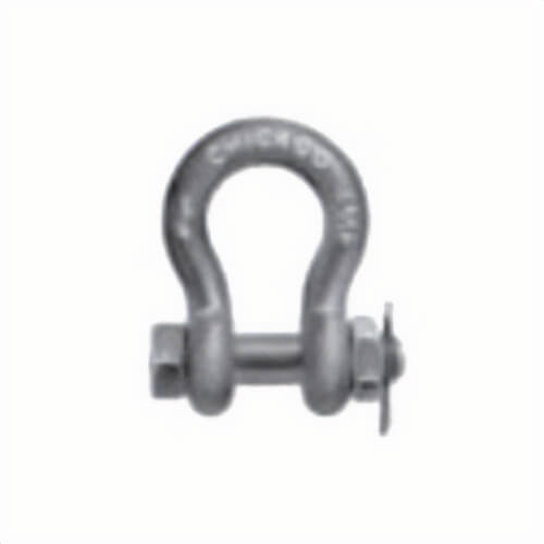 Chicago Hardware 20645 7 Class 3 Anchor Shackle, 6.5 ton Load, 7/8 in, 1 in dia Bolt Pin, Hot Dipped Galvanized
