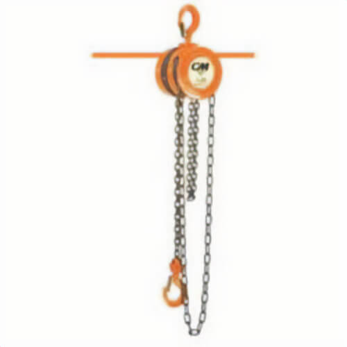 CM® 2208A 622 Hand Chain Hoist, 0.5 ton Load, 15 ft H Lifting, 11-5/8 in Min Between Hooks, 53 lb Rated