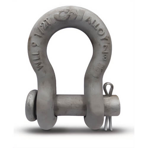 CM® M352AG Alloy Anchor Shackle, Galvanized Round Pin, 7 ton Working Load Limit, 3/4 in