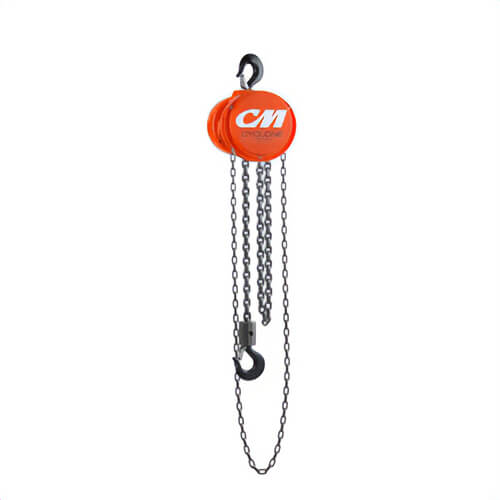 CM® 4646 Cyclone® Hand Chain Hoist with Swivel Hook, 1 Reeving, Less Chain, 17.31 in Headroom, 2 ton