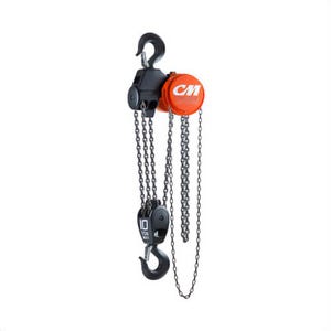 CM® 4632 Cyclone® Hand Chain Hoist with Swivel Hook, 5 Reeving, 10 ft Lift, 35.5 in Headroom, 10 ton