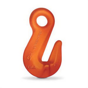 CM® 559724 Herc-Alloy® Dual Rated Eye Cradle Grab Hook, 7/32 in Trade, 3200 lb Load, 80/100 Grade, Eyelet Attachment, Steel Alloy