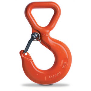 CM® M8503 Flat Eye Rigging Hook with Latch, Design Factor 5:1, 1-1/2 lb Working Load Limit